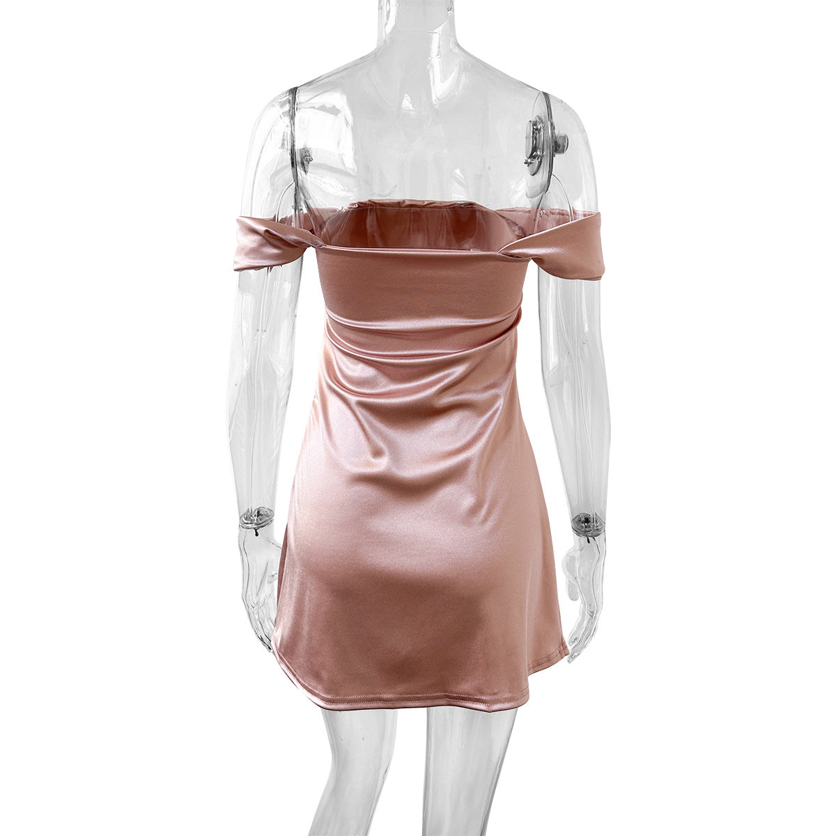 Ruffled raglan sleeve backless mini dress