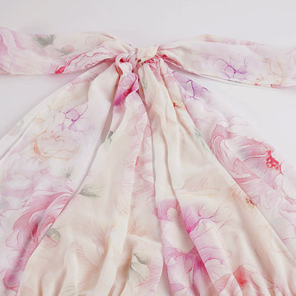 murray floral print halter backless mini dress - pink