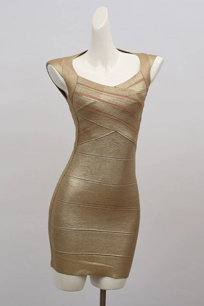 paint surface bandage skirt knitted dress
