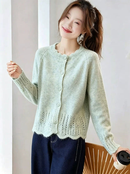 Handmade lace collar cardigan