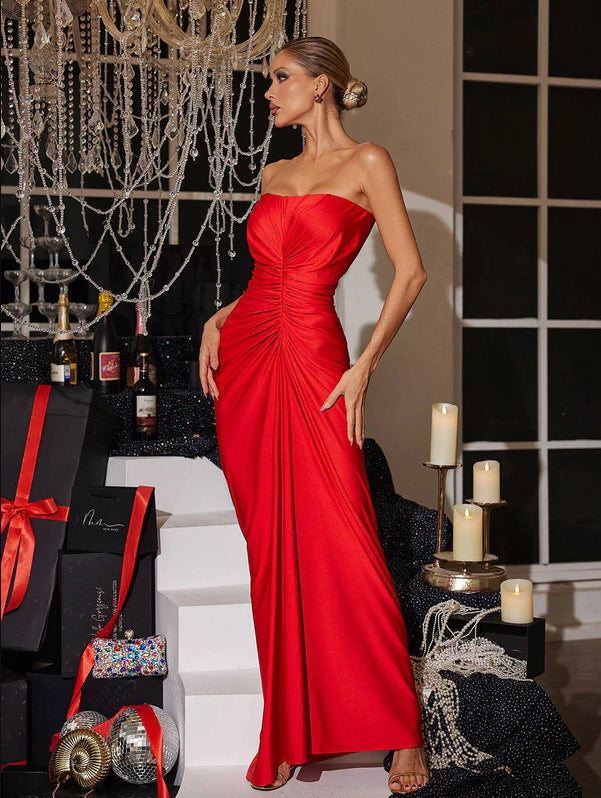 red backless maxi dress