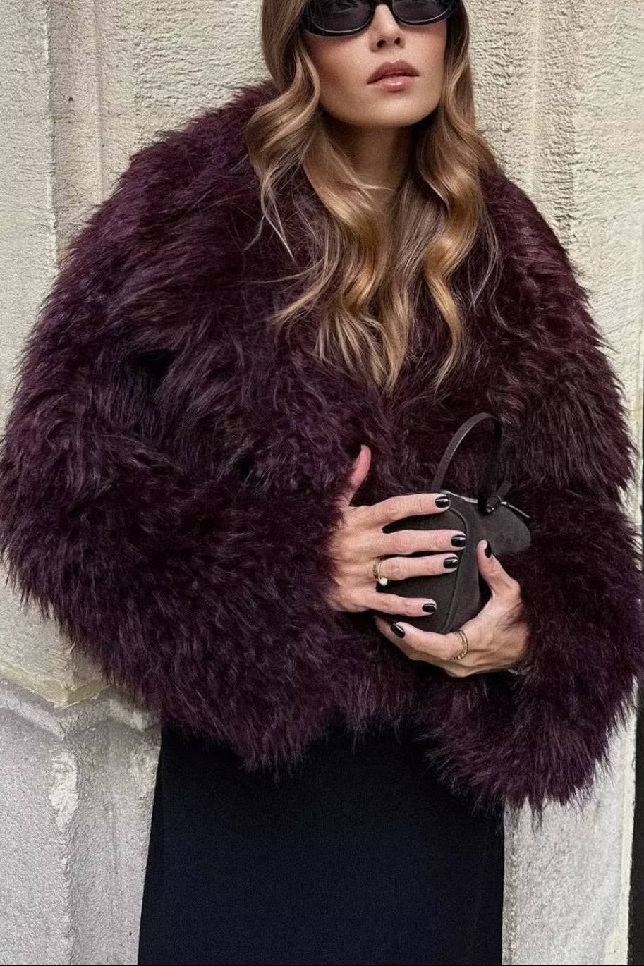 faux fur cropped jacket