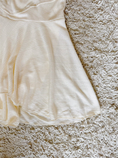 mesh knit irregular strapless mini dress with shorts as lining