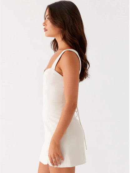 peach heart neck back cut-out strap wide slip dress