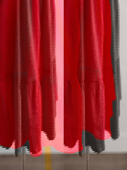 mona Red halter-neck backless mini dress