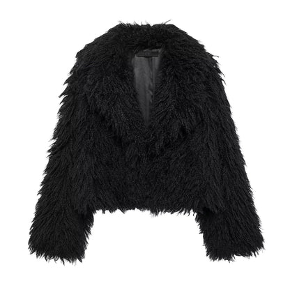 faux fur cropped jacket