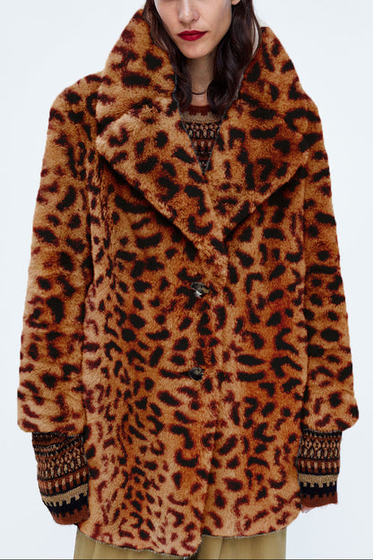 mid-length otter rabbit fur plush jacket