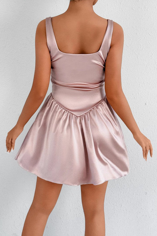 ella pink slip mini dress