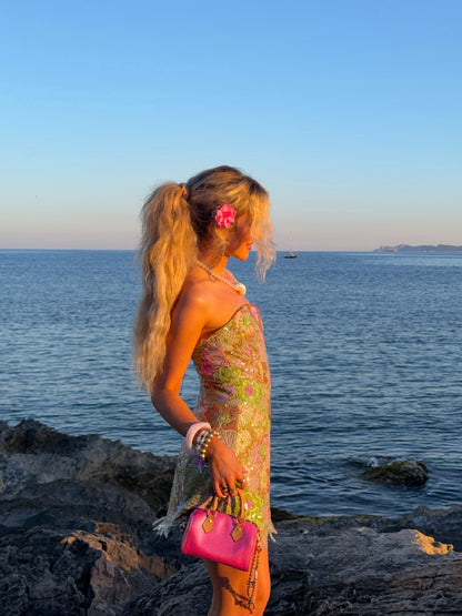 Sequin emboidery mini dress & set