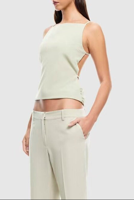 green Backless Suspender Top