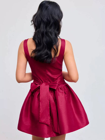 red camisole sleeveless dress