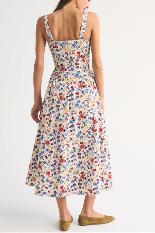 floral print slim large pendulum slip dress