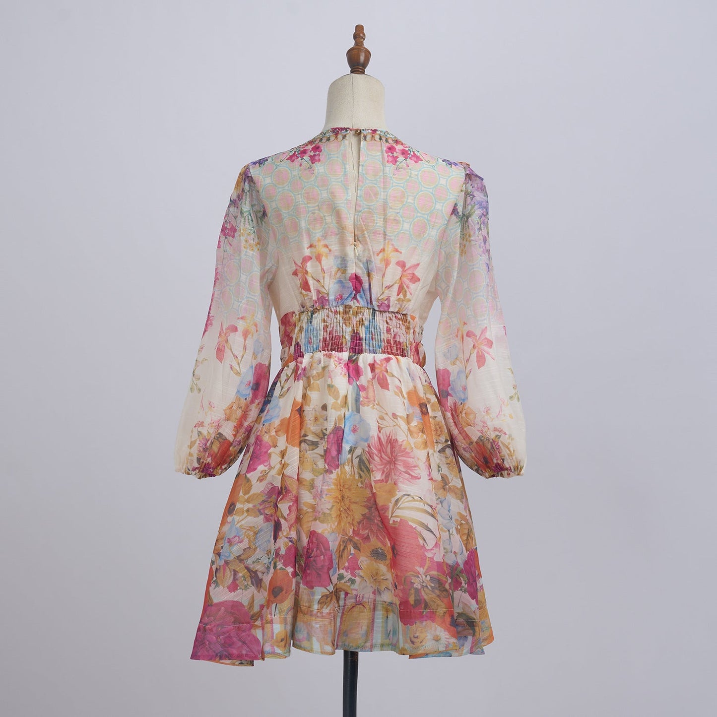 xanthe V-Neck Floral Billow Sleeve Mini Dress