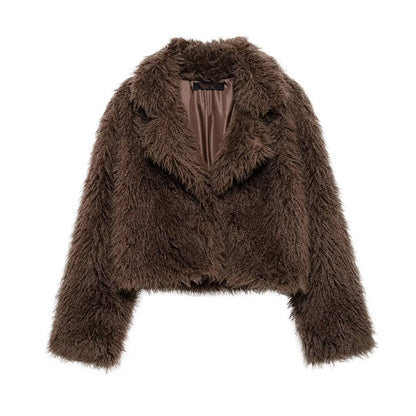 faux fur cropped jacket