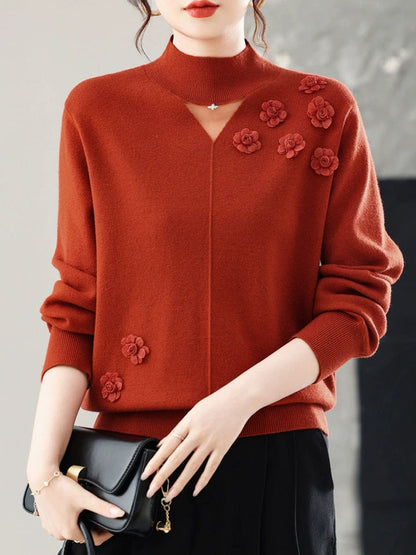 New Mock-neck Knit Sweater