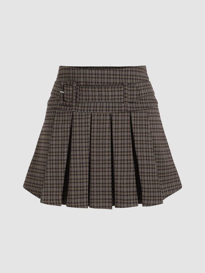 plaid  pleats  skirt