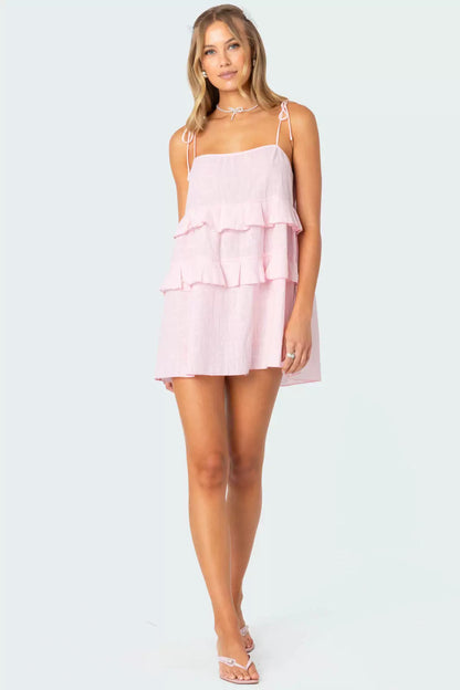 pink camisole mini dress