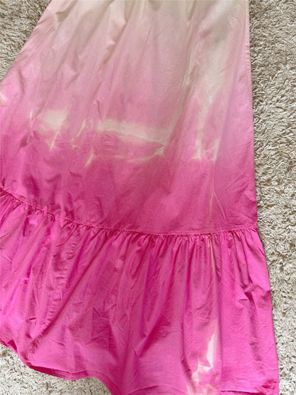 V-neck  tie-dye gradient maxi dress