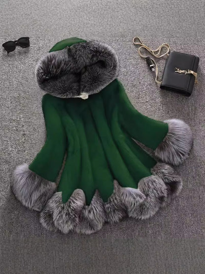imitation fox fur collars hooded coats