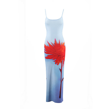vivien floral print bodycon maxi dress