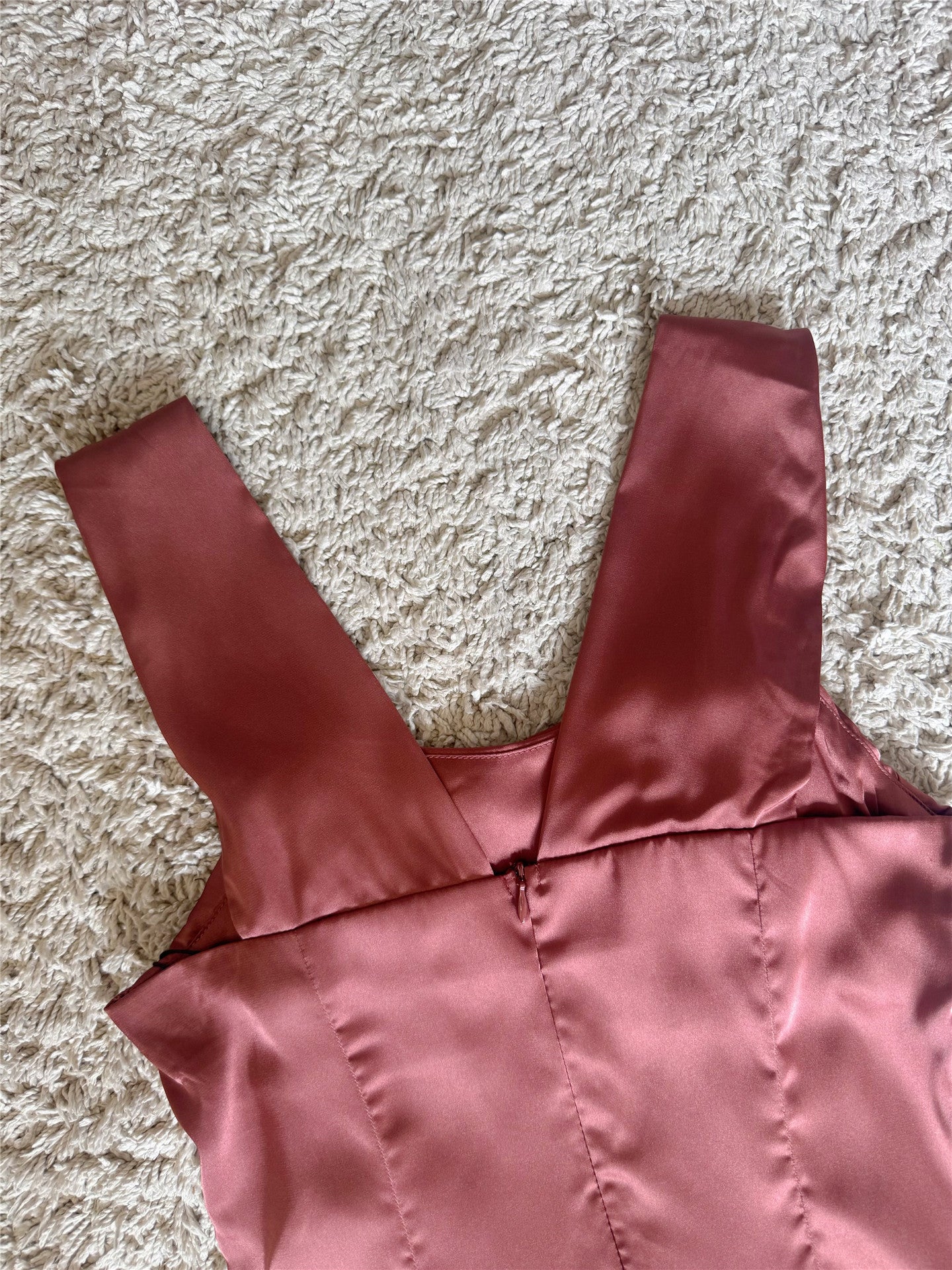 Resort gloss satin silky kink wide strap dress