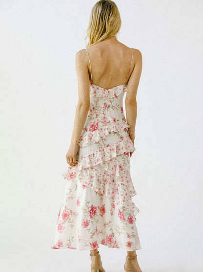 Elodie Tiered Ruffle Floral Cami Maxi Dress