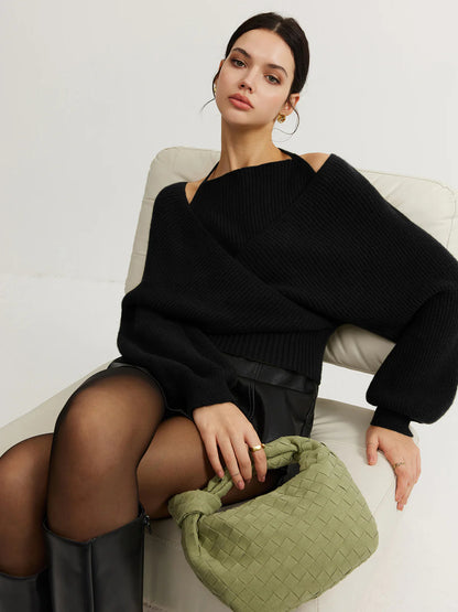 V-neck fake Shirt collar knitted sweaters