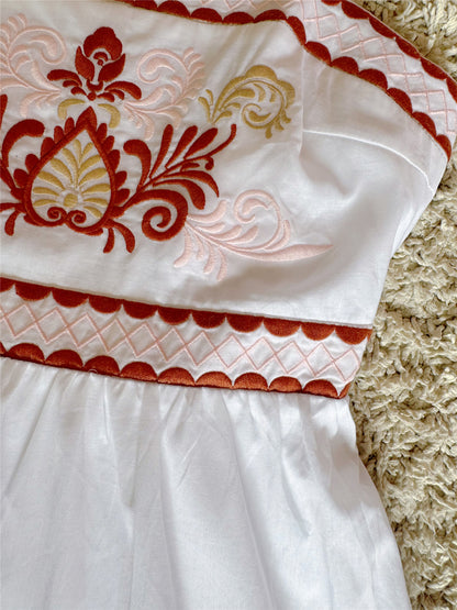 Bohemian Embroidered Tiered Cami Mini Dress