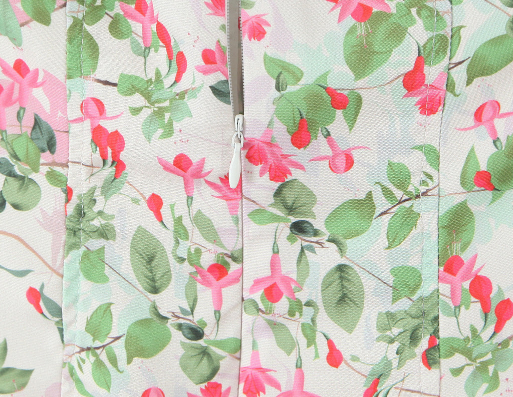 Plunge Neck Floral Mini Dress