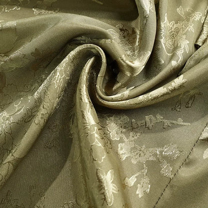 jacquard satin splicing lace resort glossy dress