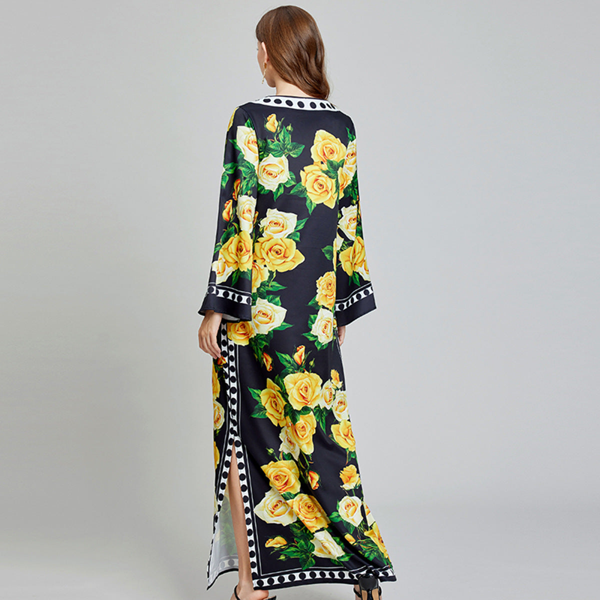 marcia Printed long robe dress