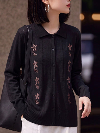 New Polo-Collar Vintage Cardigan