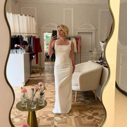Retro halter bodycon maxi dress in white