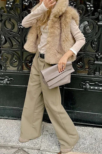 vest faux fur vest
