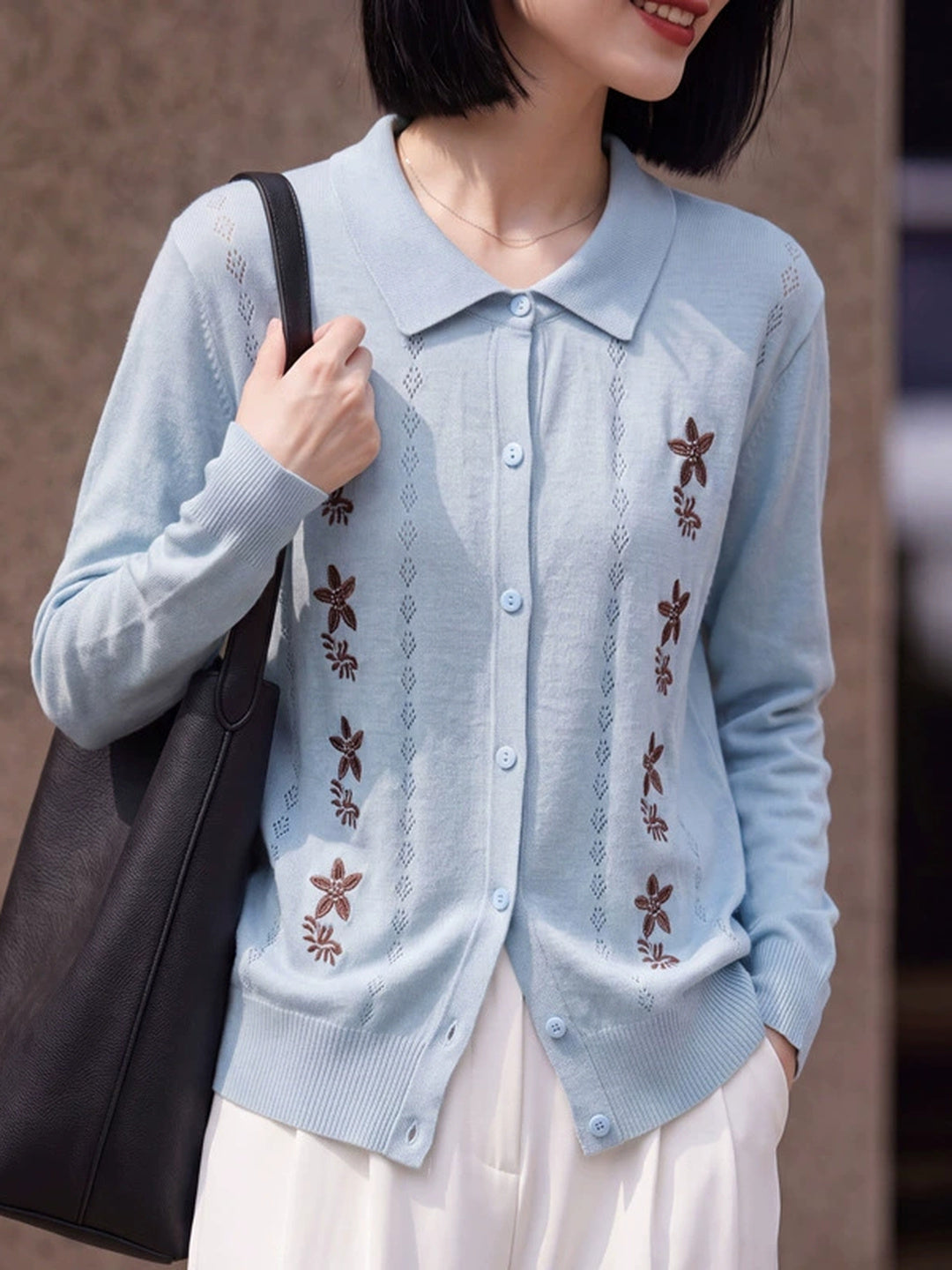 New Polo-Collar Vintage Cardigan