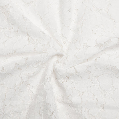White Floral Lace Midi Dress Premium Fabric - product view 3