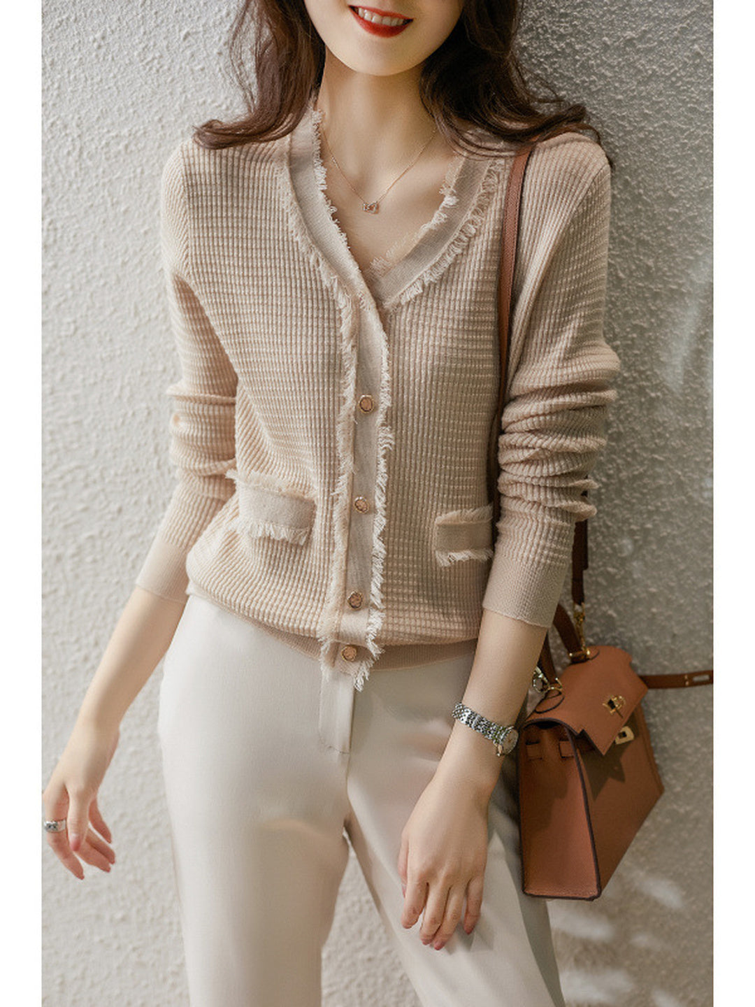 Stylish Chanel-inspired Knit Cardigan