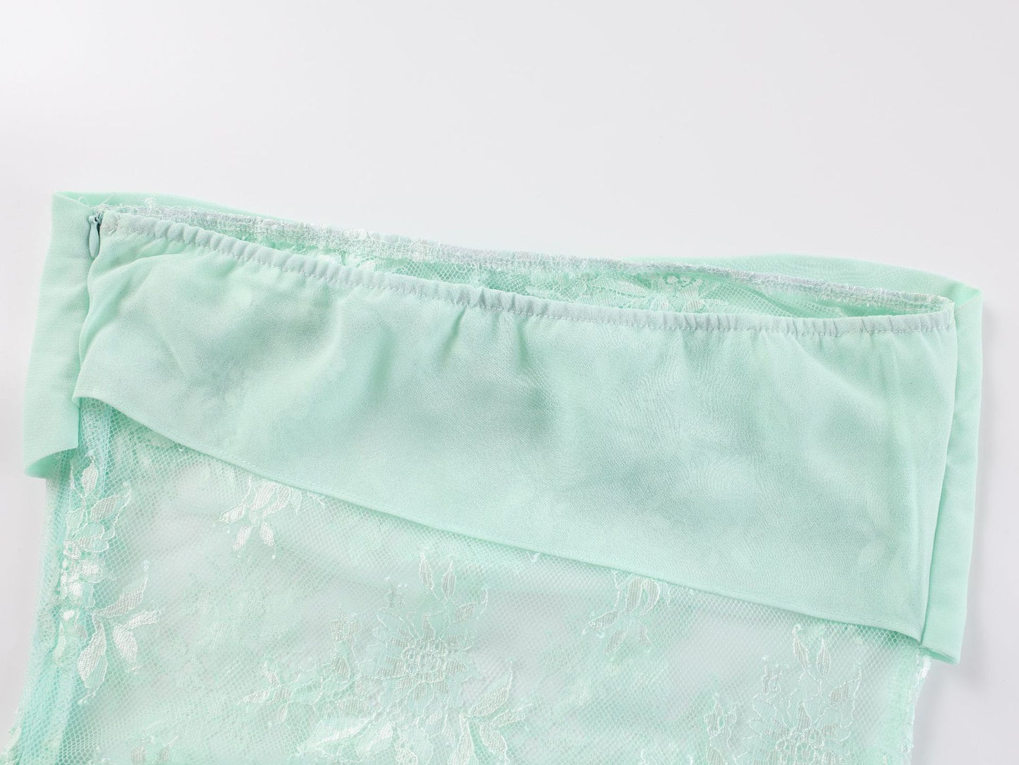 spliced lace gauze mesh chiffon bandeau dress