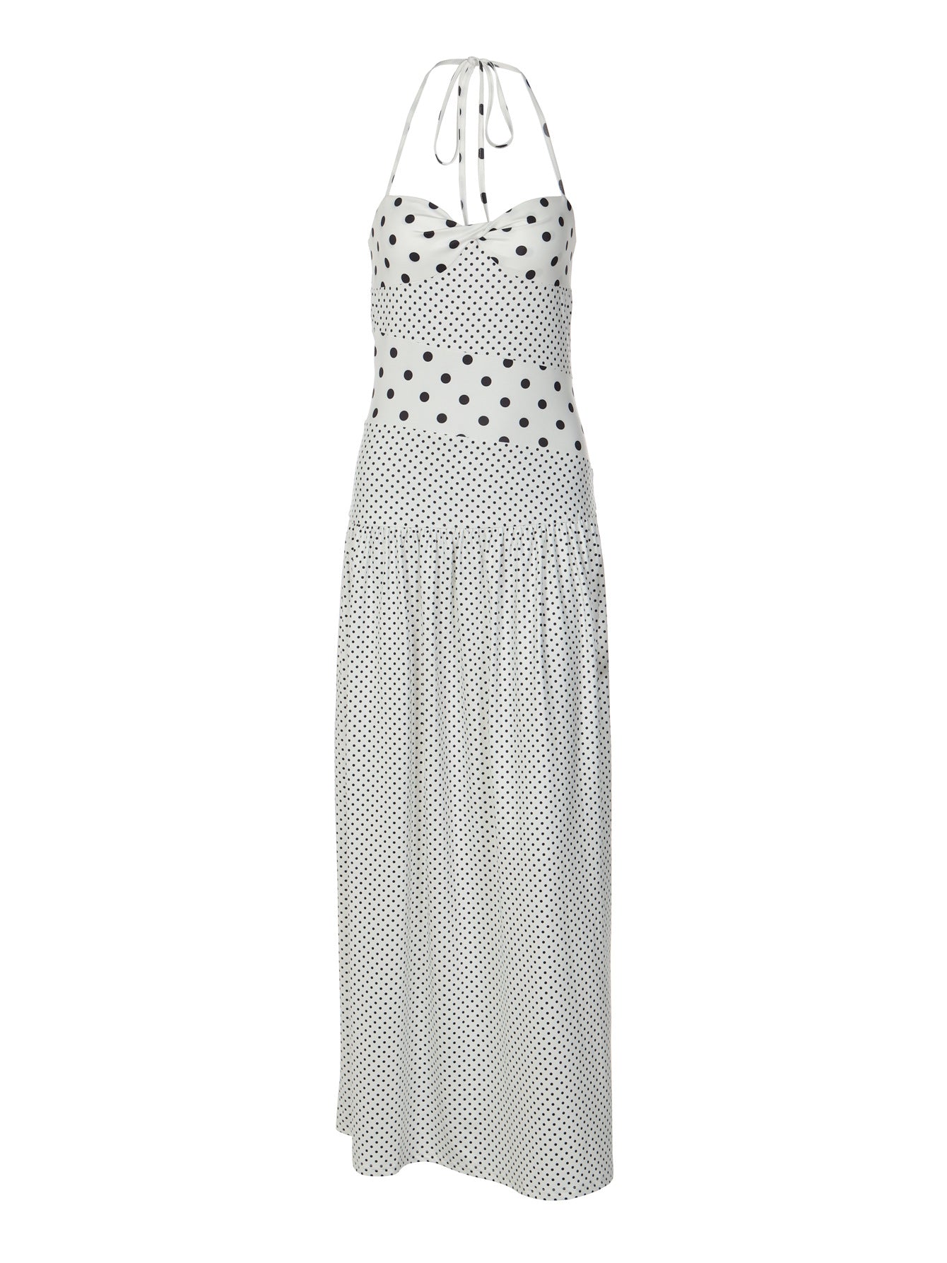 polka dot halter neck dress