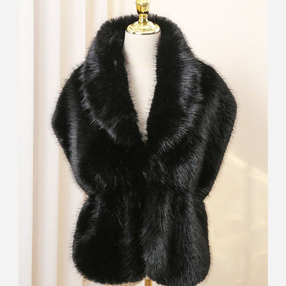 warm fur collar scarves bridal cheongsam with cloaks and plush shawls