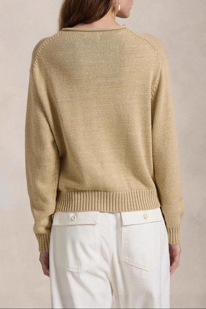 Jacquard long sleeves cartoon straw hat bear knitted sweater
