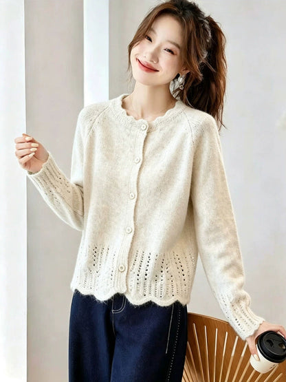 Handmade lace collar cardigan