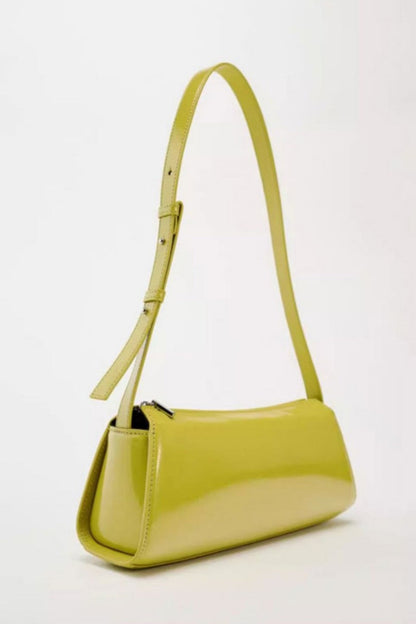 Jamie Mirror Leather Baguette Bag
