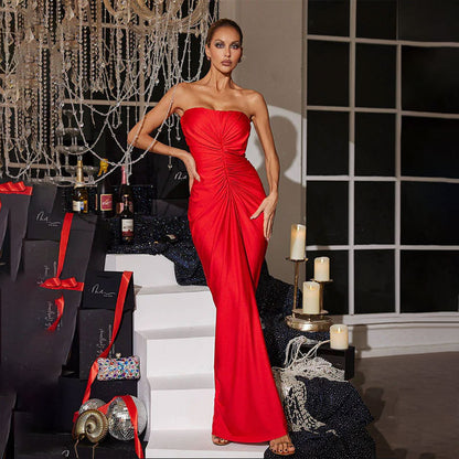 red backless maxi dress