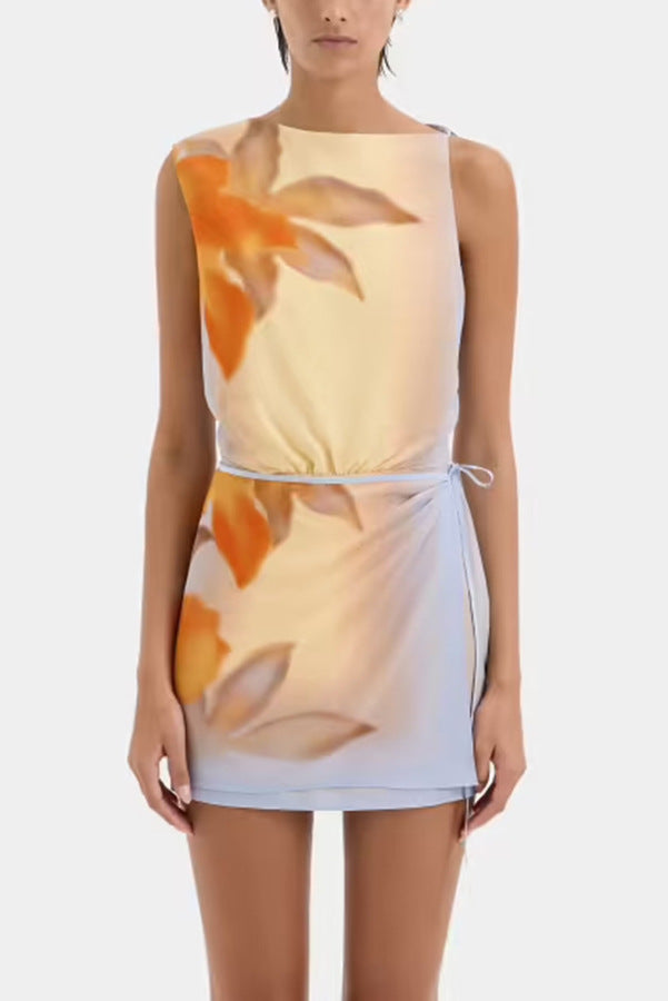 Printed bodycon mini dress