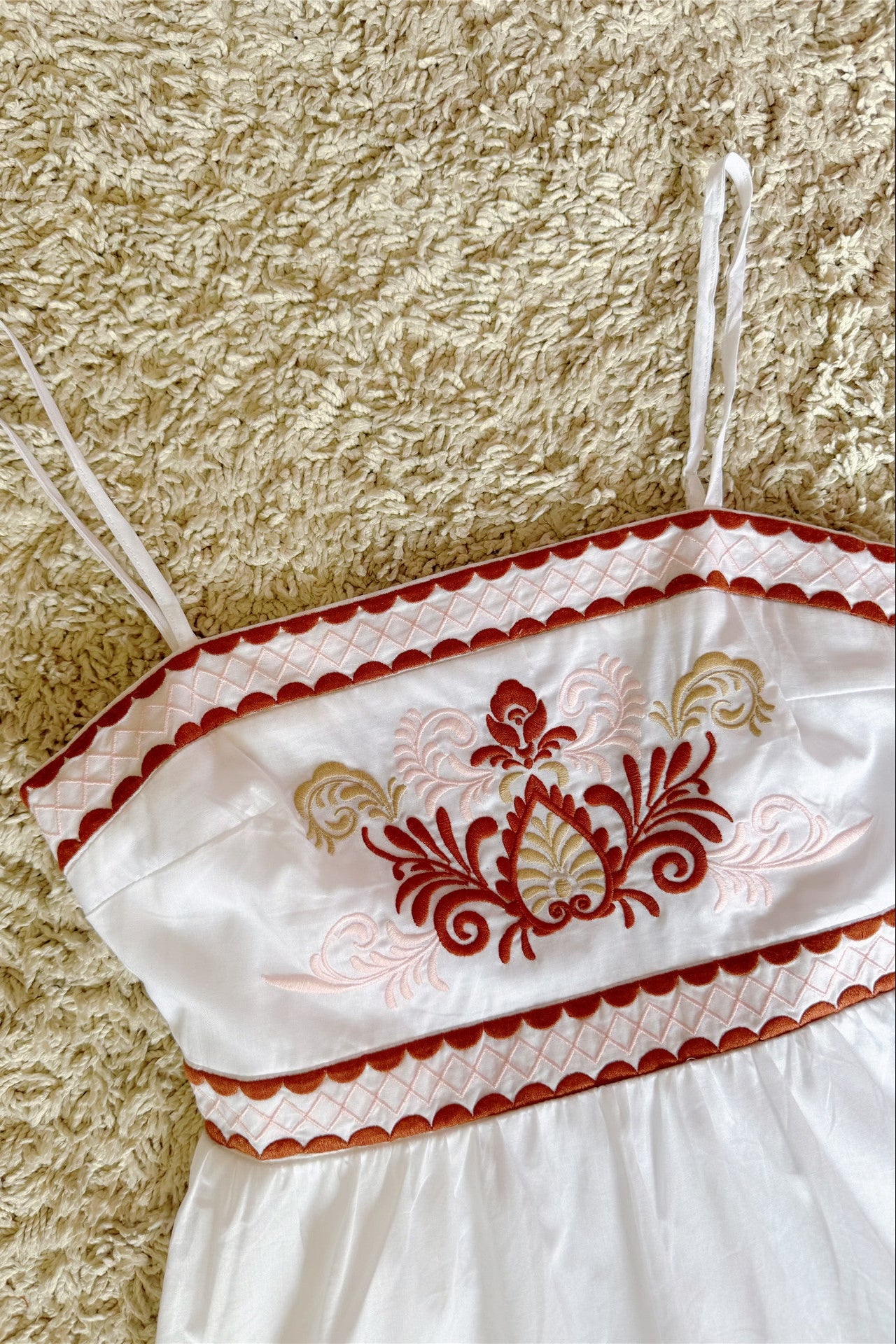 Bohemian Embroidered Tiered Cami Mini Dress