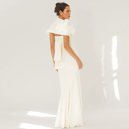 donna white Strapless long mermaid dress