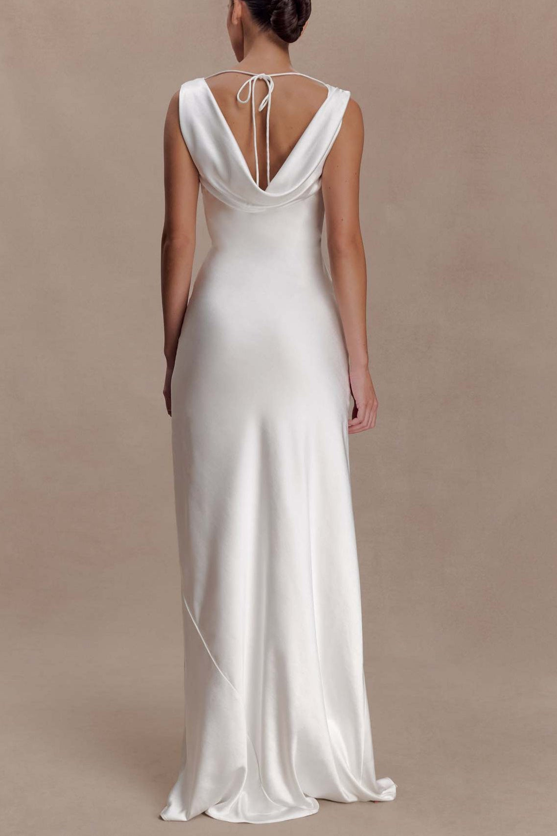 white  satin swinging collar  lace dress