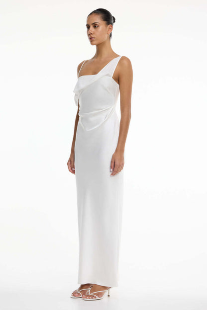 white Satin Fashion Sexy Slim Slip Dress