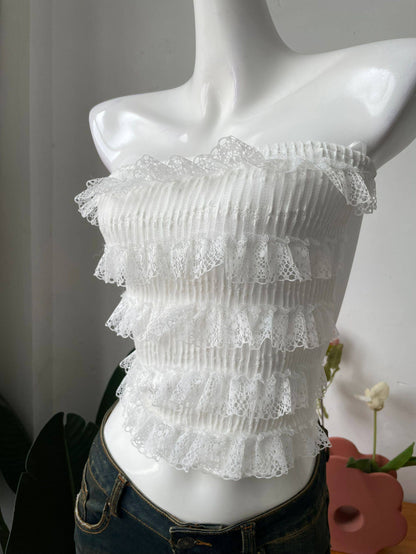 white lace bandeau top